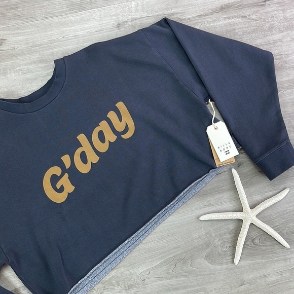 🔆BILLABONG🔆 Hey Gday Cropped Crewneck Sweatshirt - Picture 5 of 12